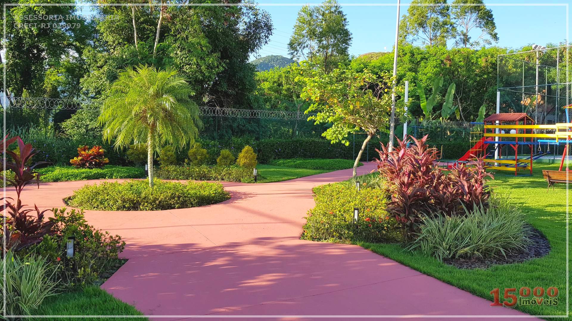 Jardim da área de lazer